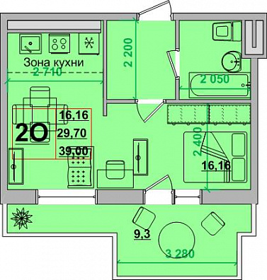 Харьковская 5, 414, этаж 9